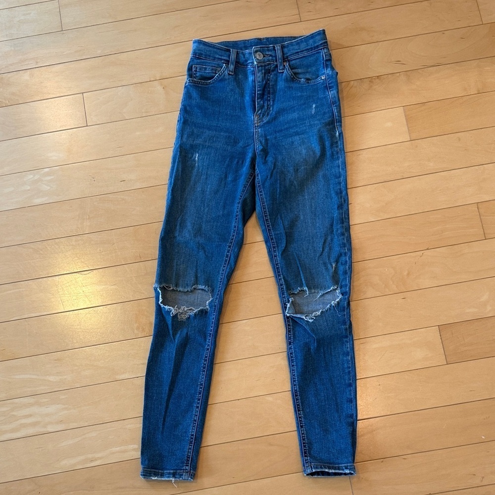 TopShop distressed Moto, skinny jeans